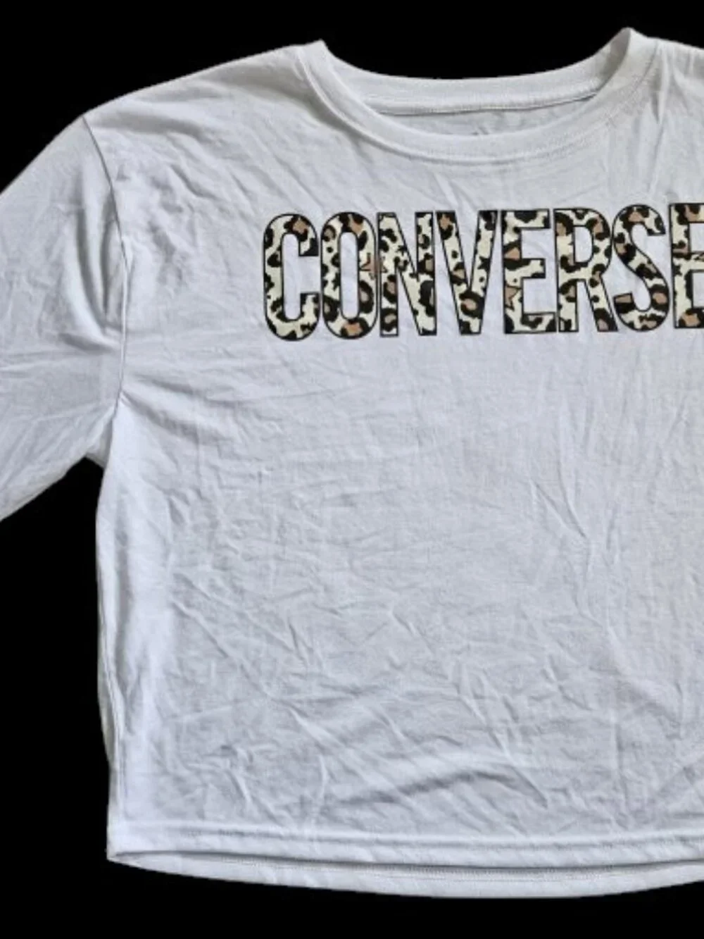 NWT White CONVERSE Long Sleeved Top Girls L Size 12-13